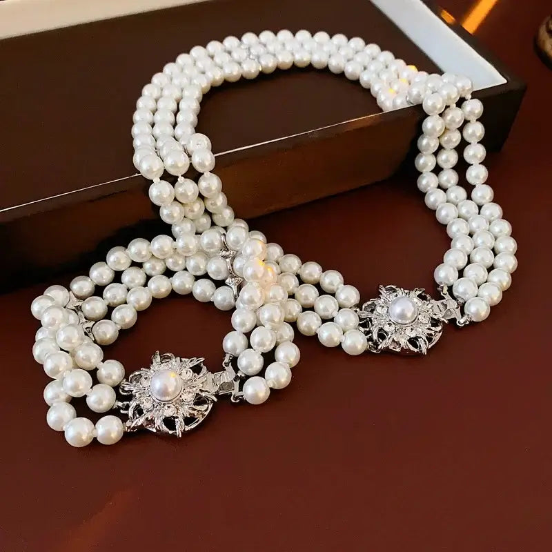 Flower Multi-layer Pearl Jewelry Set