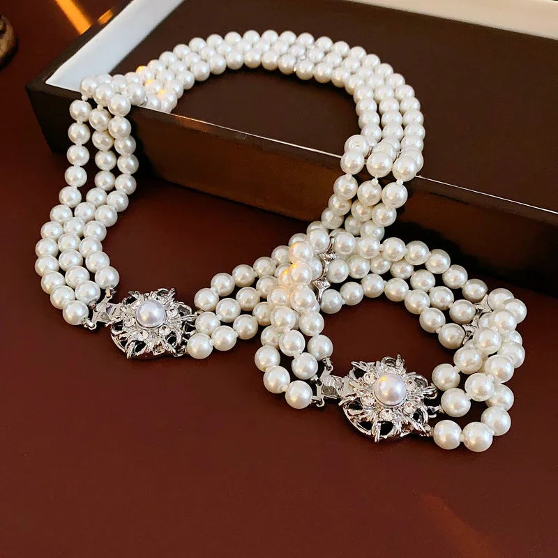 Flower Multi-layer Pearl Jewelry Set