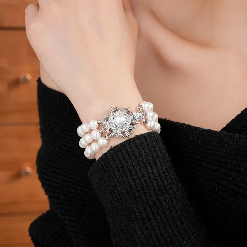 Flower Multi-layer Pearl Jewelry Set