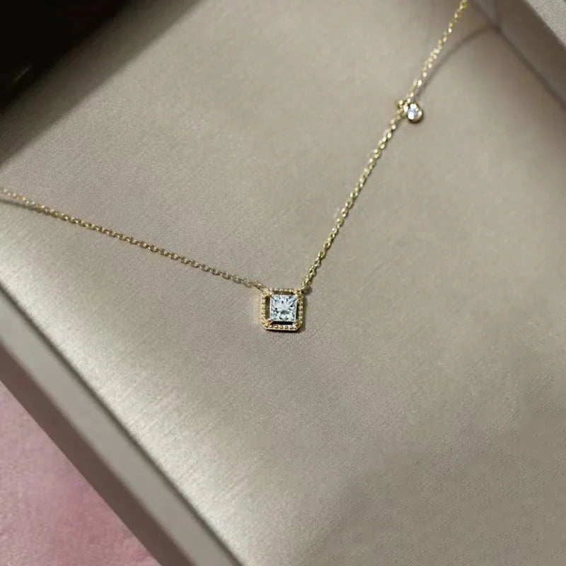 Emerald Crystal Chain Necklace