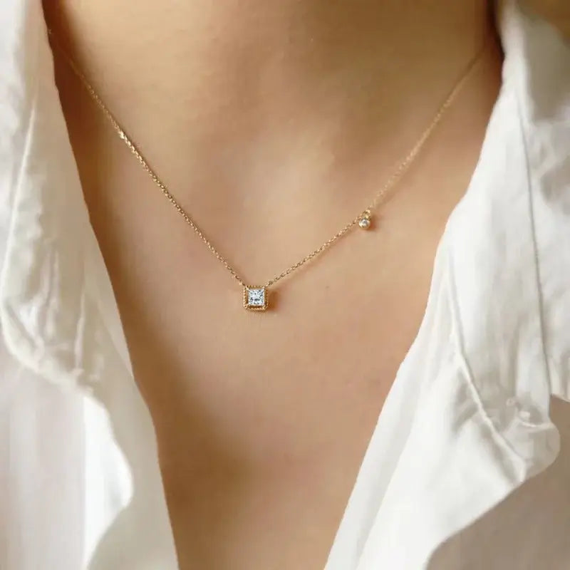 Emerald Crystal Chain Necklace